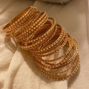 Set of 24 Indian gold bangles